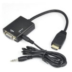 CONVERSOR VGA HEMBRA A HDMI CON SALIDA DE AUDIO 3,5MM. -