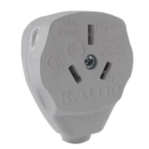 ENCHUFE FICHA HEMBRA CON SALIDA LATERAL BLANCA