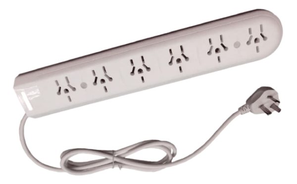 ZAPATILLA 6 TOMAS MULTINORMA C/TERMICA C/CABLE 1.5M BLANCA